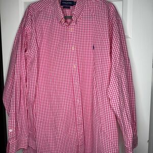 Ralph Lauren Men's Pink Golf Checkered Shirt
